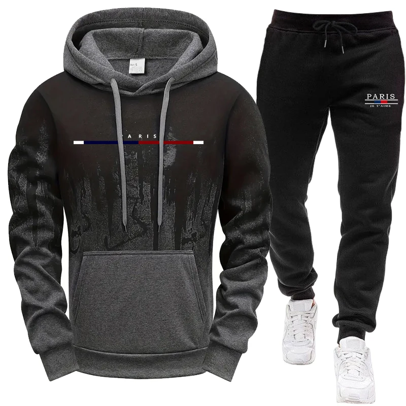 Winter Clothing Hoodie - Men's Set/Hoodie/Pants Autumn Winter Hooded Sweatshirt