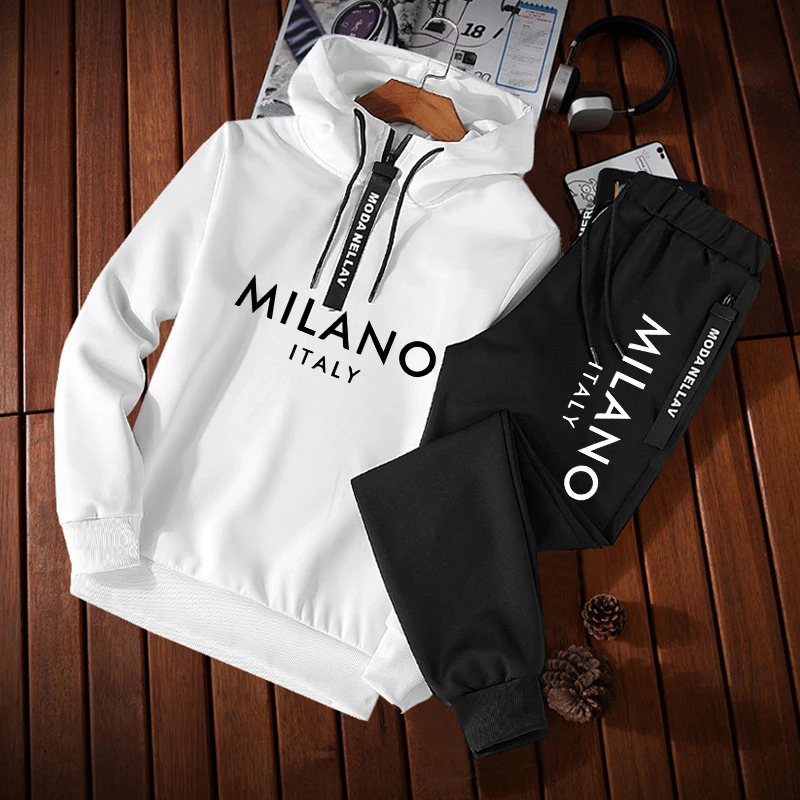 Winter Clothing Hoodie - Fashion Men's Tracksuit Casual Half Zip