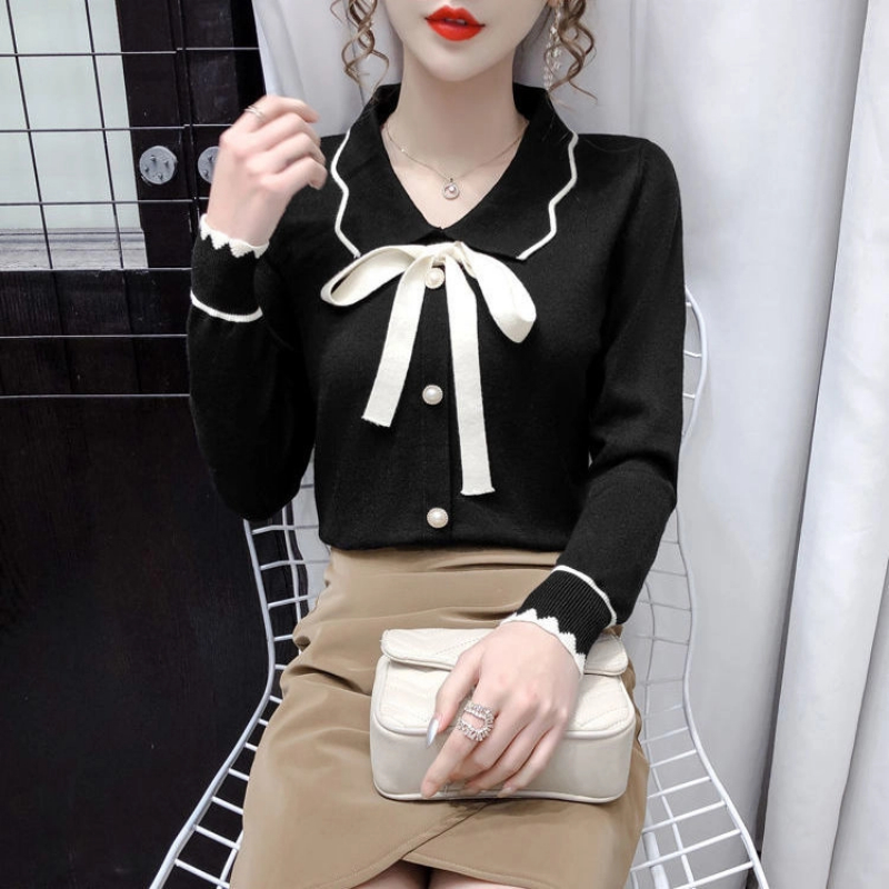 Spring Autumn Bow Patchwork El - огляд і ціна Winter Clothing Korean