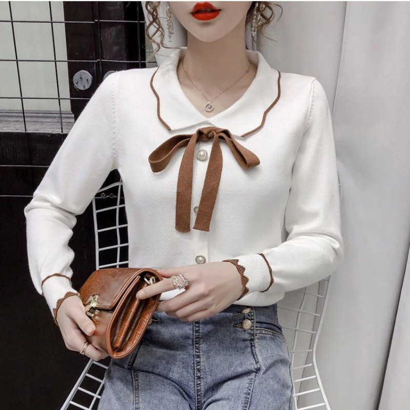 Spring Autumn Bow Patchwork El - огляд і ціна Winter Clothing Korean