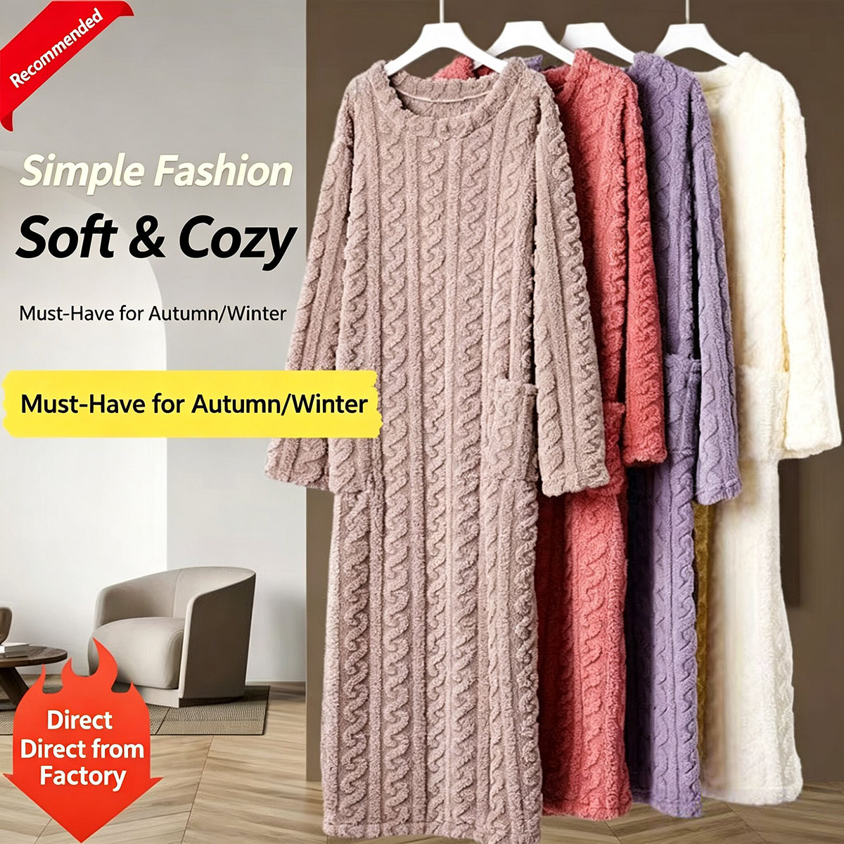 Winter Coral Velvet Nightgown, - огляд і ціна Warm Winter Clothing